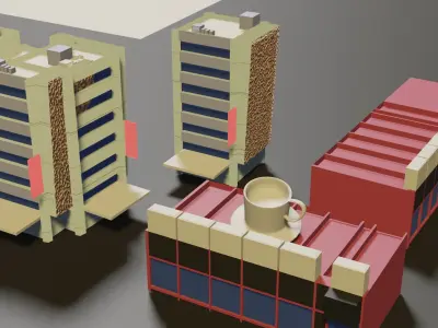 FREE CITY 3D ASSETS Free low-poly 3D model