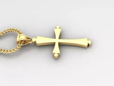 Light Gold 18K Cross Pendant 1CP022 3D print model purchase