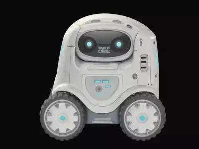 Autonomous Delivery Robot Game Ready Sci-Fi Prop 3D Model Low-poly 3D model
