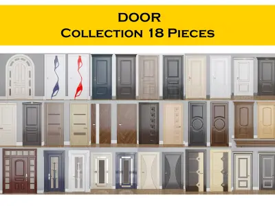 Door Collection 18 Pieces 3d model 3D model
