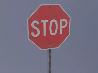 Stop sign Free low-poly 3D model