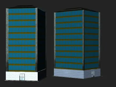 A building tall Low-poly 3D model