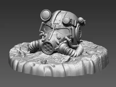 Fallout Helmet Scene 3D print model