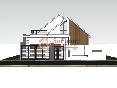 House 13x21m code 550 - Sketchup 3D model 3D model 3D model