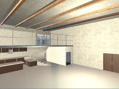 Modern Loft 3D Model Free low-poly 3D model