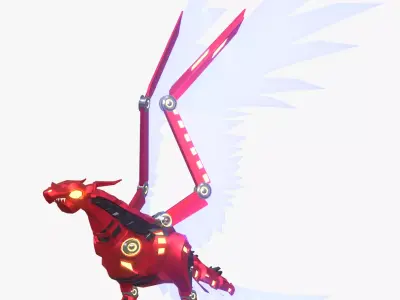 Cyberpunk Phoenix Low-poly 3D model