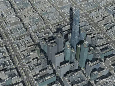 High Rise City VI Low-poly 3D model
