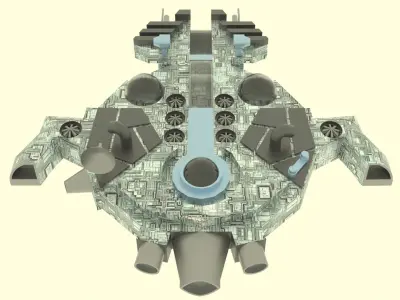 Zenit - C Spaceship  Low-poly 3D model