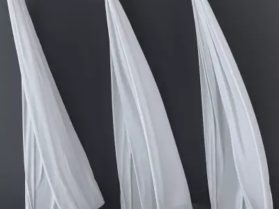 Curtain in the wind 3D model