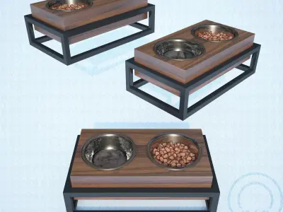 Pet bowl wet food water - Mia 3D model