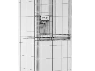 InstaView Refrigerator with Non Plumbed Water and Ice Dispenser 3D model