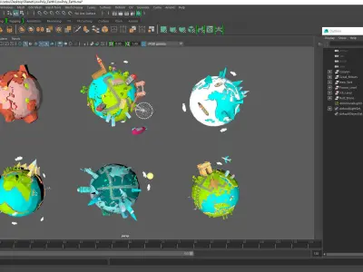 Earth Low Poly globe in middle of background Low-poly 3D model