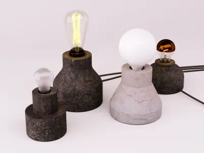 Table lamps set 2 3D model