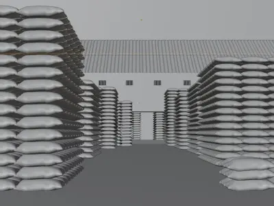 Realistic Warehouse Scene 3D Model in Blender 3D model