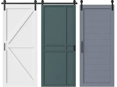 Sliding barn doors 2 3D model
