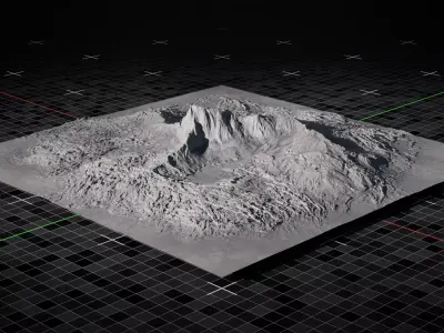 Volcano Terrain Mountain Version 4 3D model