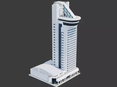 Bunkyo Civic Center Low-poly 3D model