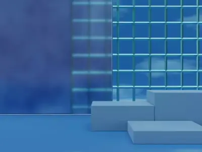 Minimalist Podium Wire Grid  3D model