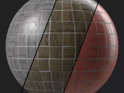 Stone Wall Materials 115- Travertine Tile Stone - Sbsar Seamless Texture