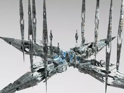 Deep Sea interstellar array 2 Low-poly 3D model