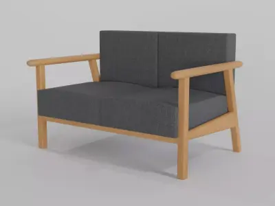 GRAY SOFA 3D MODEL Free low-poly 3D model