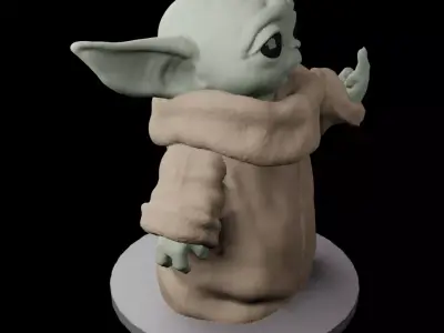 Badass baby yoda 3D print model