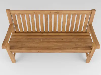 Wooden garden bench 3D model purchase