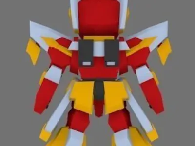 Super Mecha 10 - Geen of Code Name G33N Low-poly 3D model
