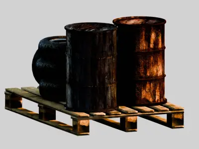 Urban Trash Abandoned Warehouse Atmosphere of Decline Low-poly 3D model