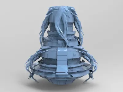 Cthulhu ocean Sci fi Towers collection full  Low-poly 3D model