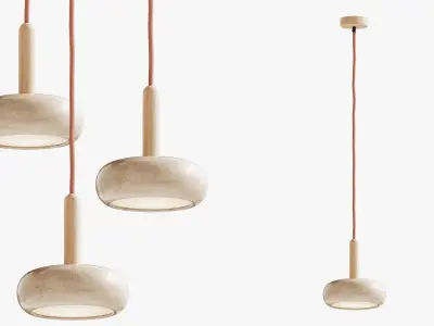 Natural Stone Pendant Light 3D model