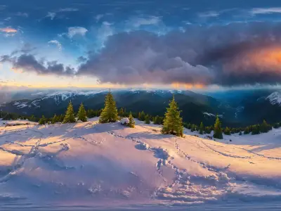 HDRI Winter Nature Panoramas Low-poly 3D model