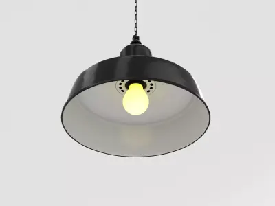 Industrial Black Hanging Chain Light 3D model