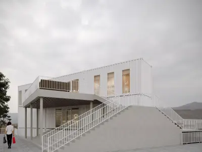 Modern container commercial buildings 3D model