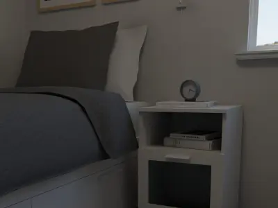 Single Bed IKEA BRIMNES 3D model