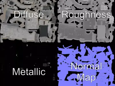 Medieval Stone Fortress model pack Low-poly 3D model