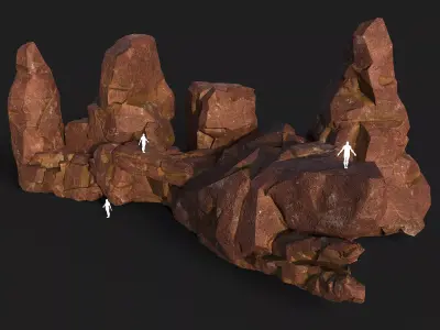 Mountain desert Rocks - 3D Models PBR Pack 03 Low-poly 3D model