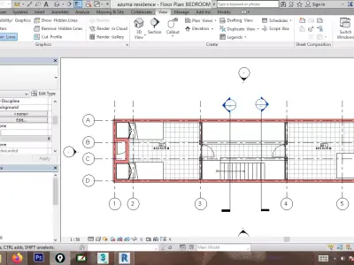 azuma residence tadao ando revit 2017 3D model