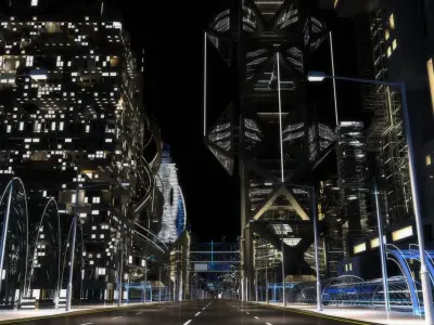 Future City HD 6 Night 3D model