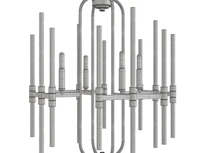 Pillar Chandelier Low-poly 3D model