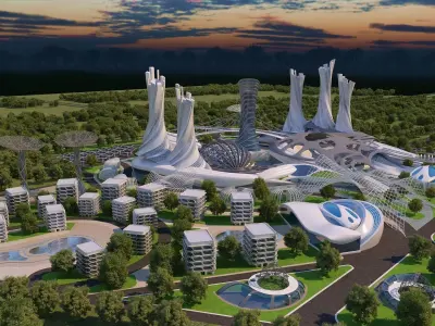 0013 - Futuristic City - 2021 - 01 - 2Ds Plans - 3Ds Files 3D model