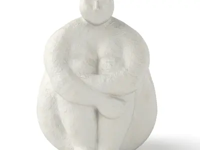 Figurine statue of woman in yoga pose 3D model