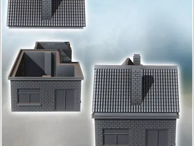 Set of two modern houses Veghel Netherlands - World War Two Seco 3D print model