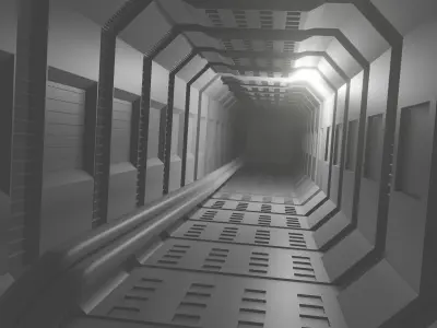 Sci fi tunnel 3D model