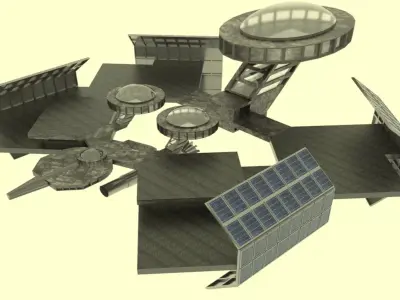 Antonov - An Spacestation  Low-poly 3D model