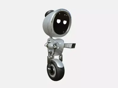 Wheel Robot H05 Steel - SciFi Character Design Low-poly 3D model