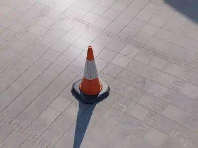 Traffic Cone 75 cm Low-poly 3D model