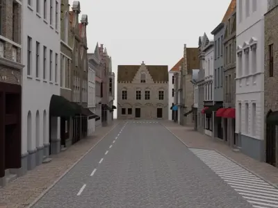 European Street 2 in multiple formats 3D model