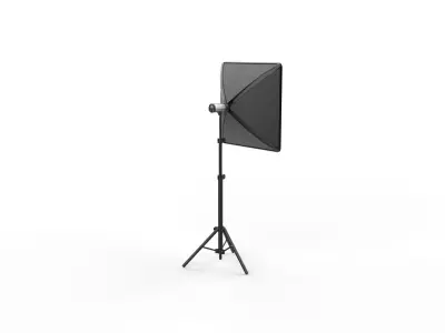 softbox with flash 3D model