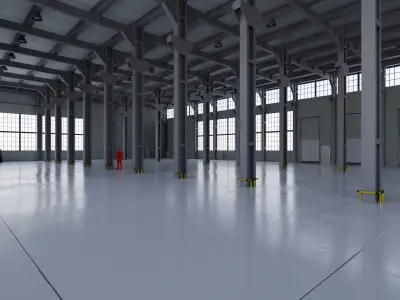 Factory Warehouse 1b Low-poly 3D model